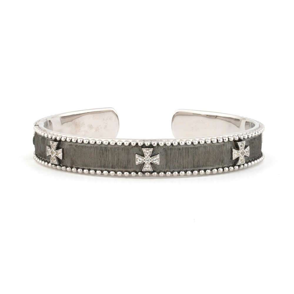 Jude Frances sterling silver maltese cross bangle. Like new condition.
